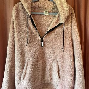 PINK Fuzzy Quarter-zip Size Medium